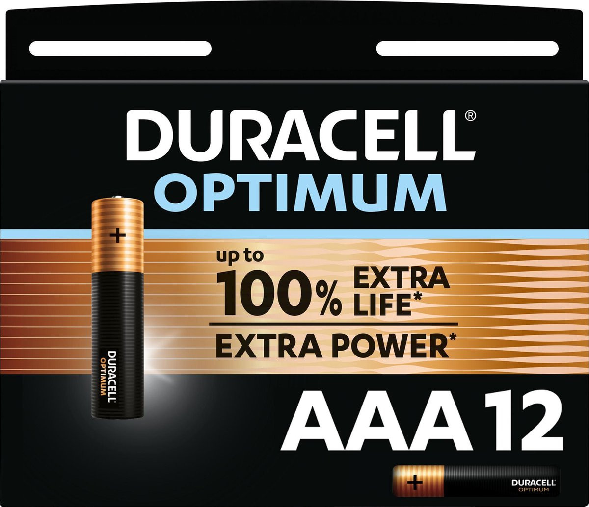 Duracell Optimum Alkaline AAA batterijen - 12 stuks