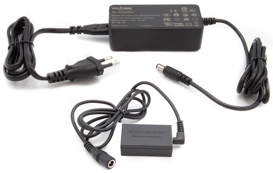 ChiliPower Netadapter DR-E17 voor Canon - plus LP-E17 dummy accu - Adapter Kit