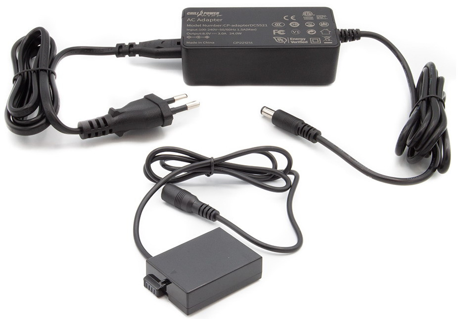 ChiliPower Netadapter ACK-E8 voor Canon - plus LP-E8 dummy accu - Adapter Kit