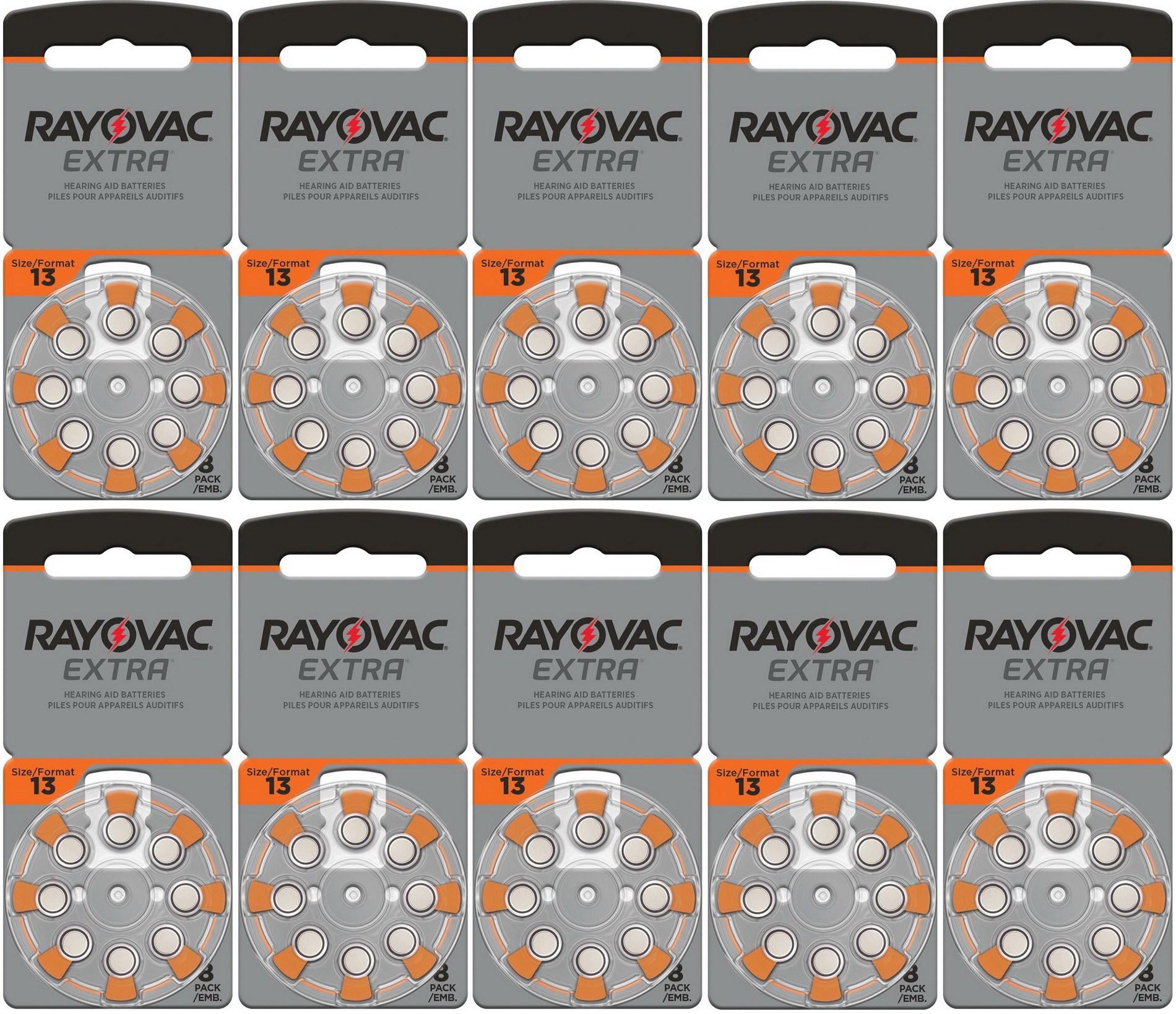 Rayovac gehoorapparaat batterijen Type 13 (oranje) - 10 x 8 stuks