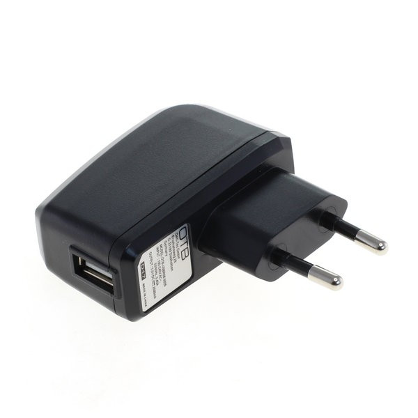 Compacte stopcontact USB adapter - 2A - zwart