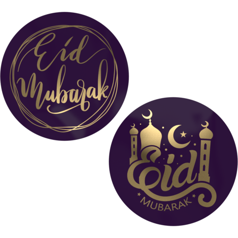 Etiket | Cadeauetiket | papier | Eid Mubarak | ∅45mm | assorti | rol à 500 stuks