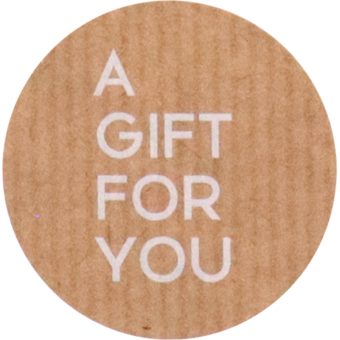 Etiket | papier | A gift for you | ∅40mm | bruin/wit | rol à 500 stuks