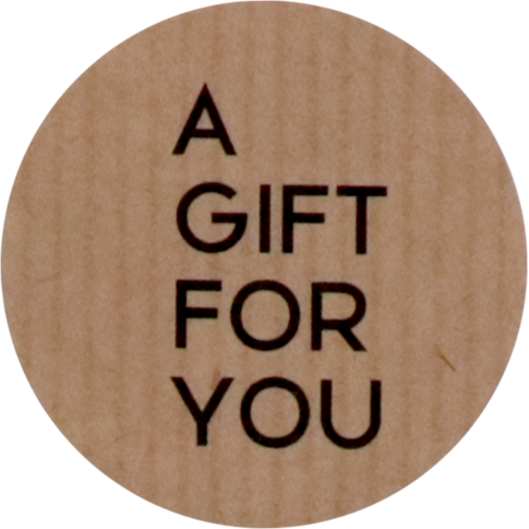 Etiket | papier | A gift for you | ∅40mm | bruin/zwart | rol à 500 stuks