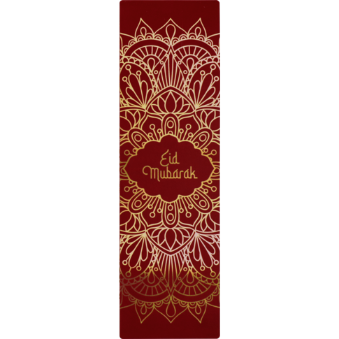 Etiket | Verzendetiket | papier | Eid Mubarak | 200x60mm | rood/goud | rol à 100 stuks
