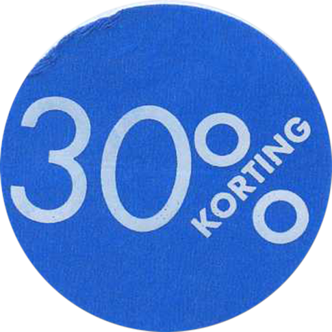 Etiket | Reclame-etiket | papier | 30% korting | permanent | ∅30mm | blauw | rol à 250 stuks
