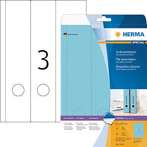 Rugetiket herma 5138 breed/lang 61x297mm zkl blauw | Blister a 20 vel