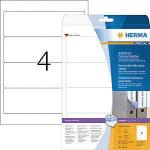 Rugetiket herma 10165 breed 61x192mm verwijderb wt | Blister a 25 vel