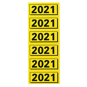 Rugetiket elba 2021 geel met zwarte opdruk | Zak a 120 stuk