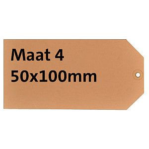 Label hf2 nr4 50x100mm karton 200gr chamois | Doos a 1000 stuk