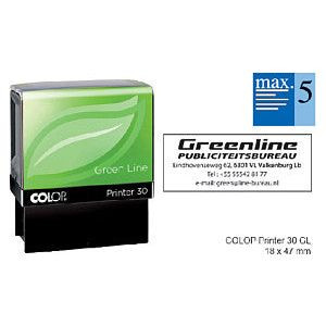 Tekststempel colop 30 green perso 5r 47x18mm | Blister a 1 stuk