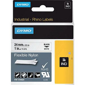 Labeltape dymo rhino industrieel nylon 24mm wit | 1 stuk