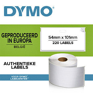 Etiket dymo labelwriter naamkaart 54x101 wit | Rol a 220 stuk