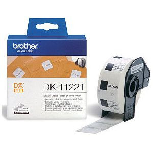 Label etiket brother dk-11221 23mmx23mm wit | Rol a 1000 stuk