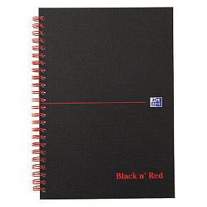 Spiraalblok oxf black en red a5 lijn 140pag 80gr | 1 stuk