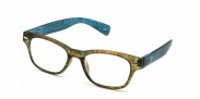 HIP Leesbril WF hout bruin/blauw +3.0