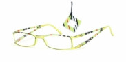 HIP Leesbril gestreept dubbel lime/zwart +1.0