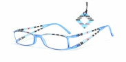 HIP Leesbril gestreept dubbel aqua/zwart +2.5