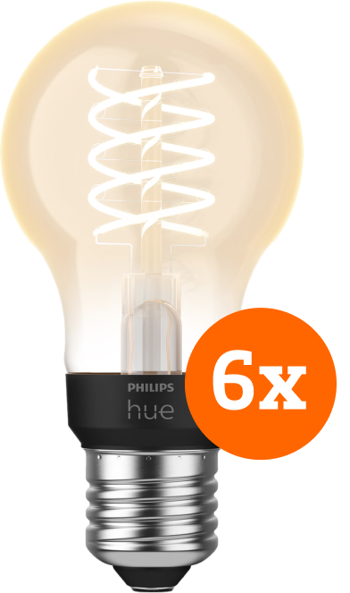 Philips Hue Filamentlamp White Standaard E27 - 2023 - 6-pack