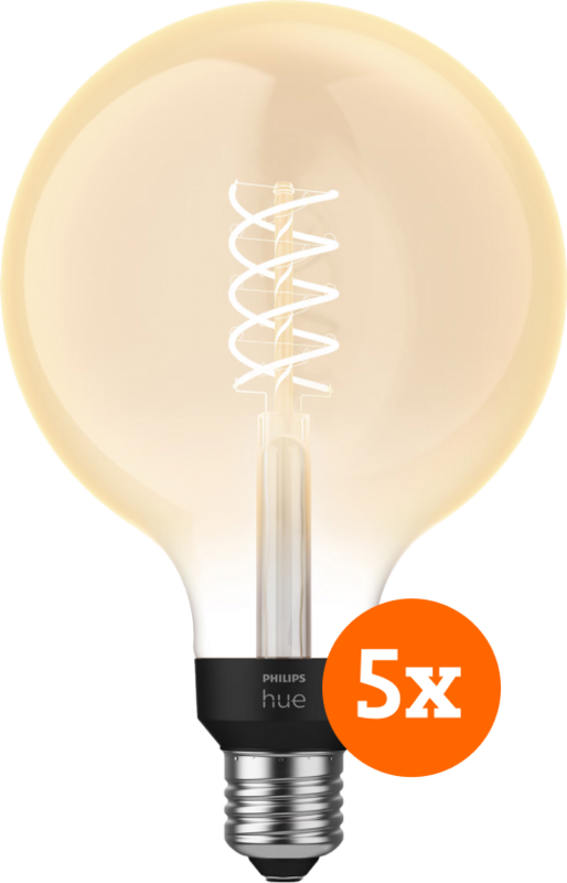 Philips Hue Filamentlamp White Globe XL E27 - 2023 - 5-pack