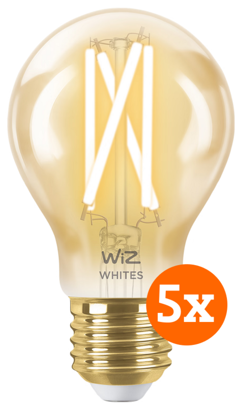 WiZ Smart Filament lamp Standaard Goud 5-pack - Warm tot Koelwit Licht - E27