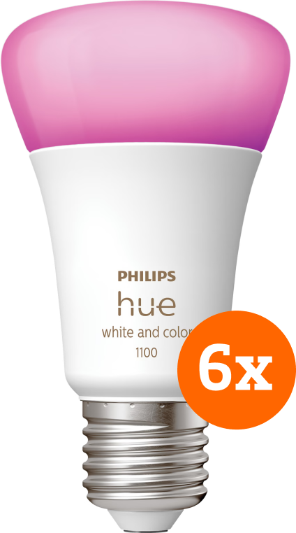 Philips Hue White & Color E27 1100lm 6-pack