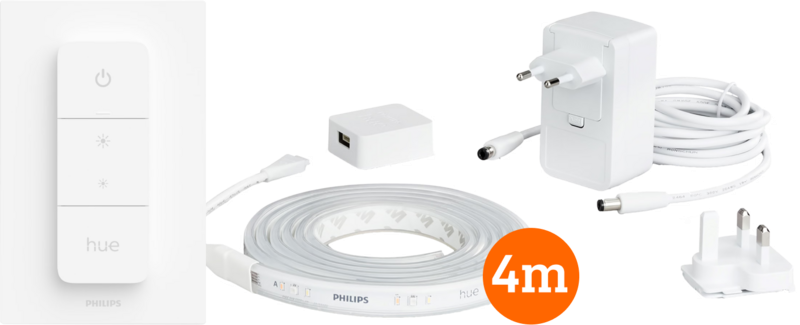 Philips Hue Lightstrip Plus White & Color 4m basisset + Draadloze dimmer