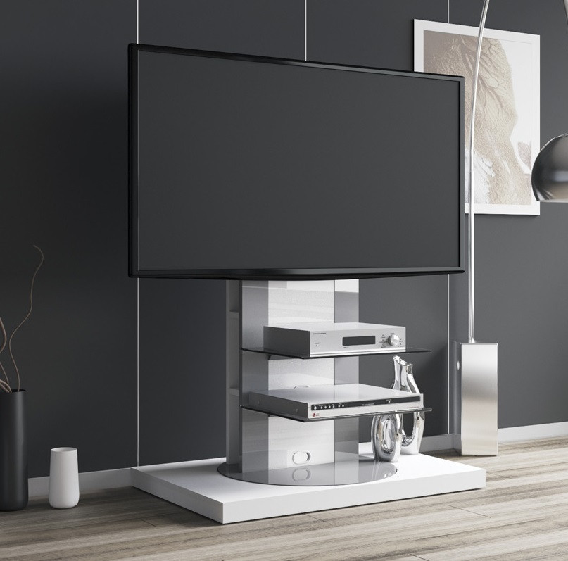 Tv-meubel Roma 2 - 126 cm hoog in hoogglans wit