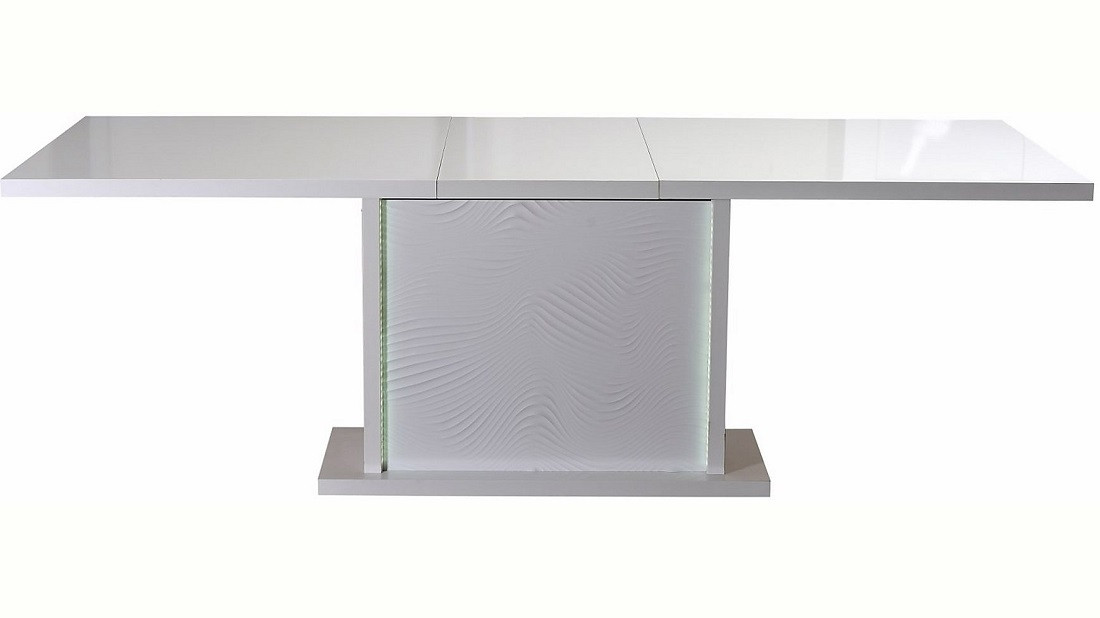 Uitschuifbare Eettafel Karma 180 tot 225 cm breed - Hoogglans Wit
