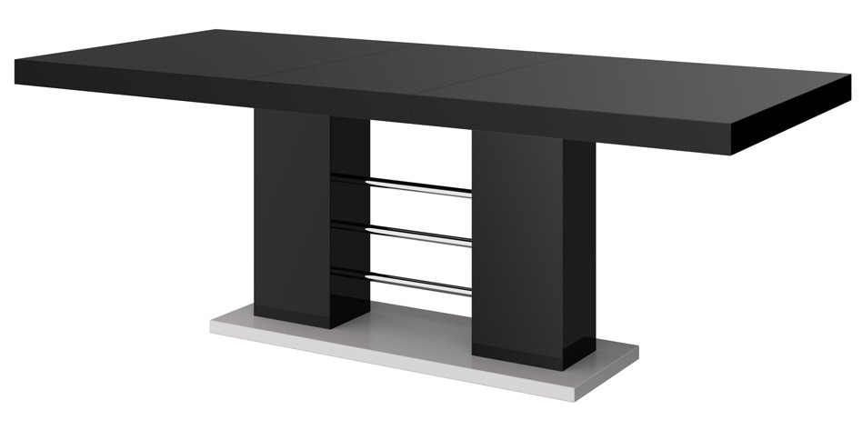 Uitschuifbare Eettafel Linosa 160 tot 260 cm breed in hoogglans zwart