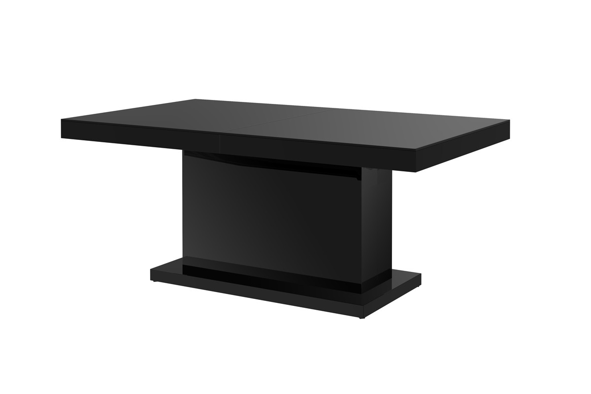 Uitschuifbare salontafel Matera Lux 120 tot 170 cm breed - hoogglans zwart