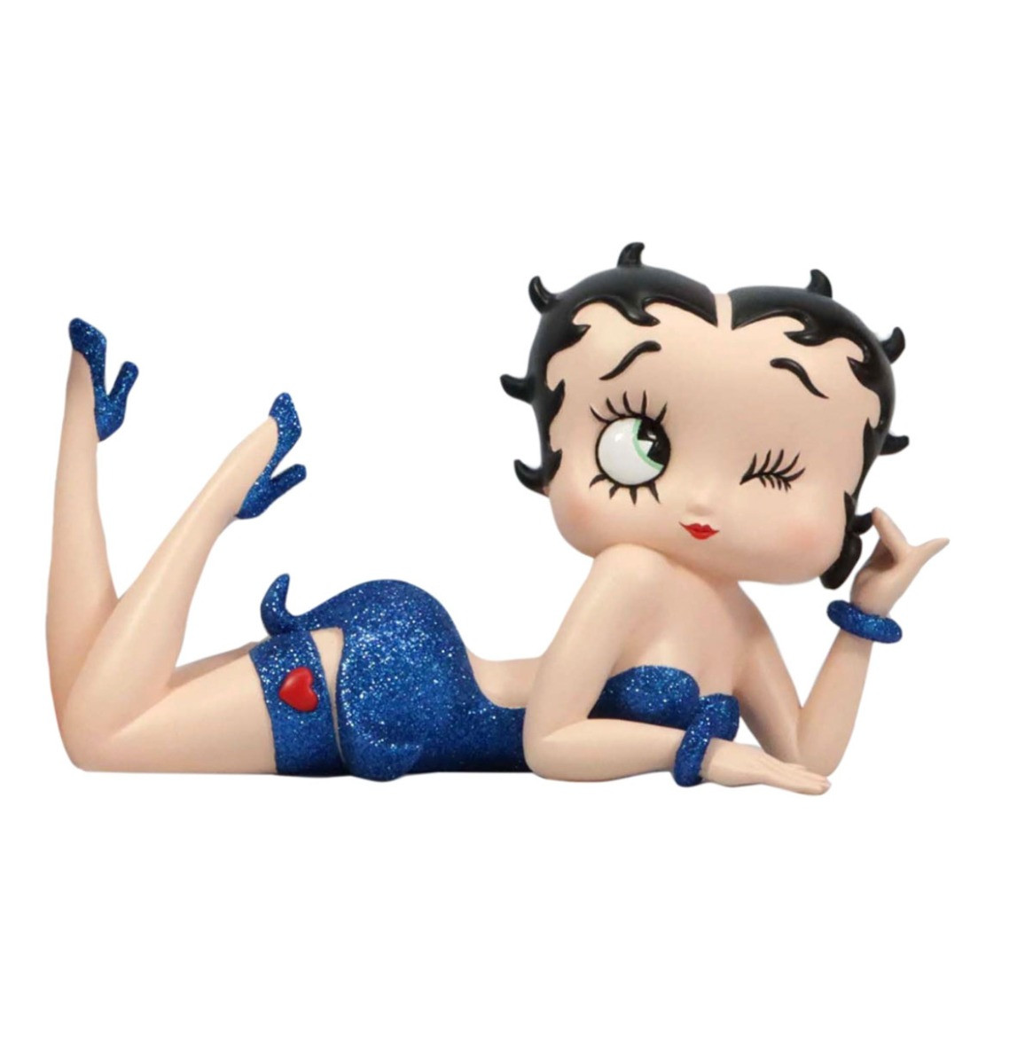 Betty Boop Liggend (Blauw Glitter) Beeld