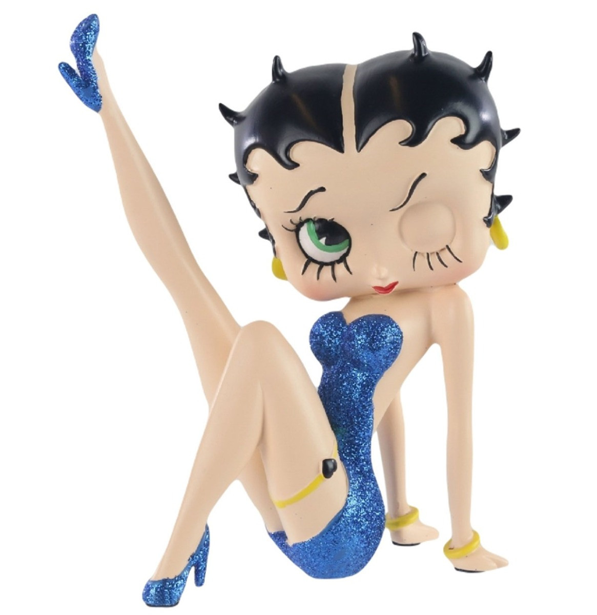 Betty Boop Leg Up (Blauw Glitter) Beeld