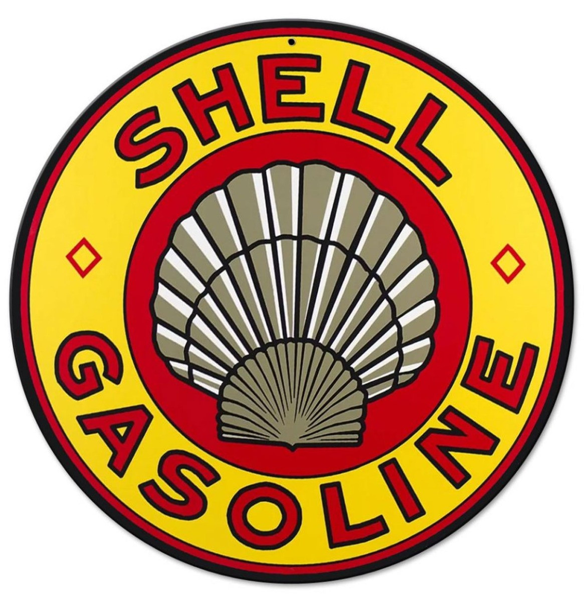 Shell Gasoline Logo Zwaar Metalen Bord - 36 cm ø