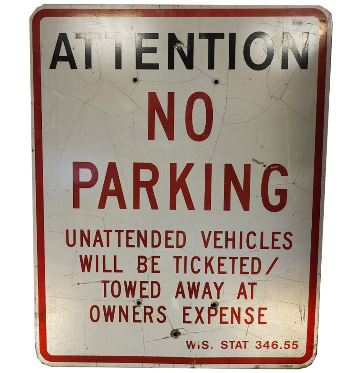 Attention No Parking Metalen Straatbord - Origineel - 76 x 61 cm