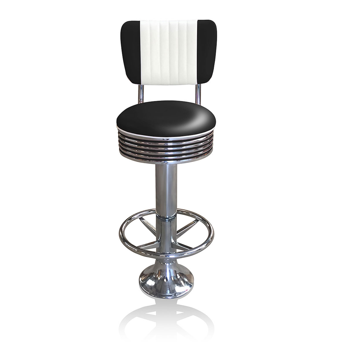 Bar stool BS-27 CB Black with footring-Hout
