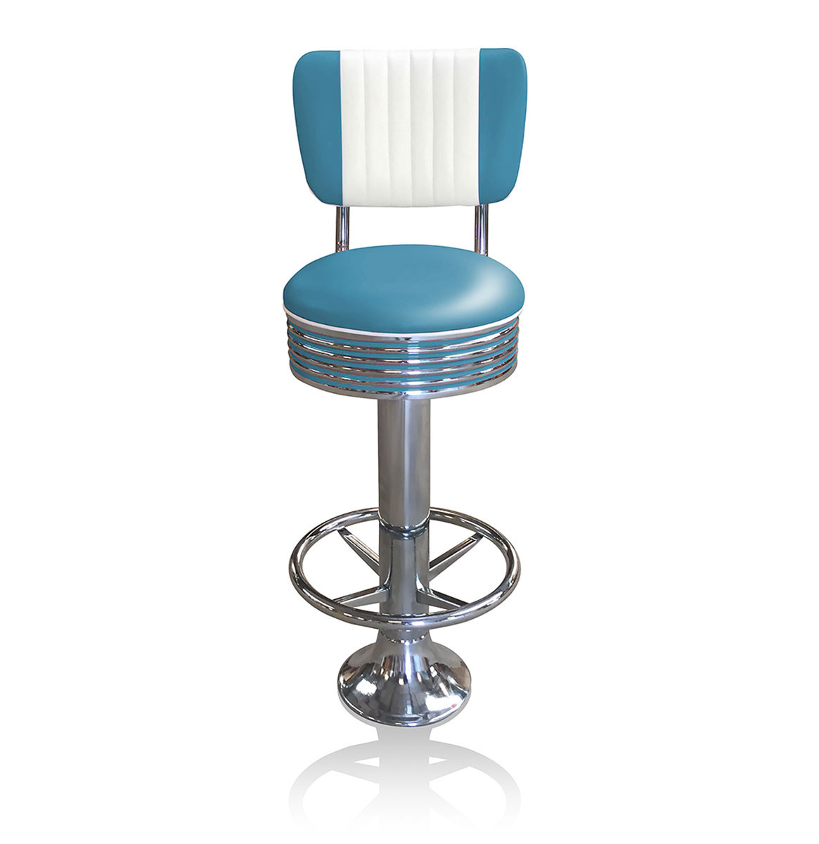 Bar stool BS-27 CB Blue with footring-Beton