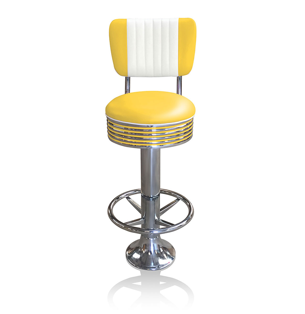 Bar stool BS-27 CB Yellow with footring-Hout