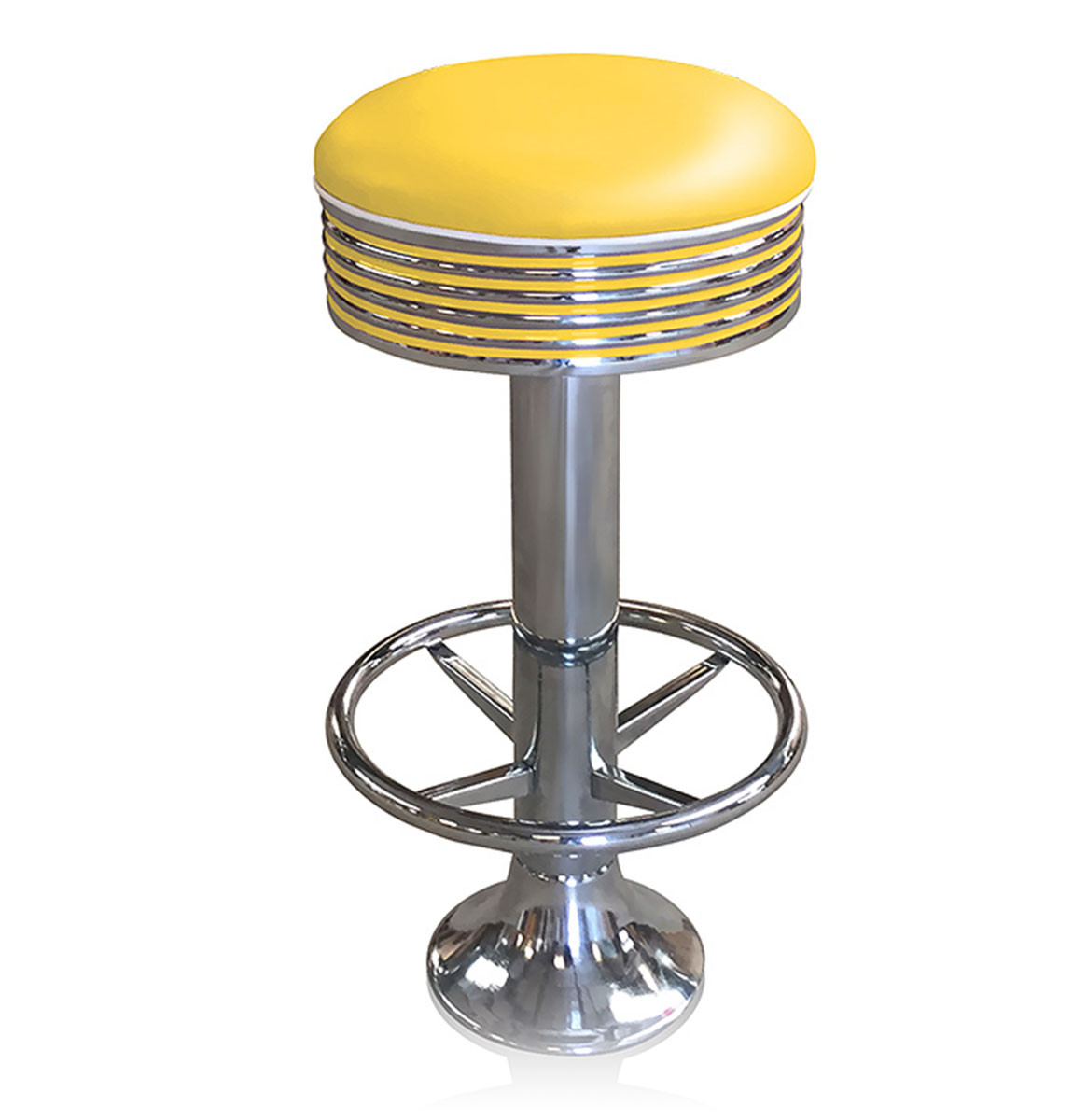 Bar stool BS-27 Yellow with footring-Hout