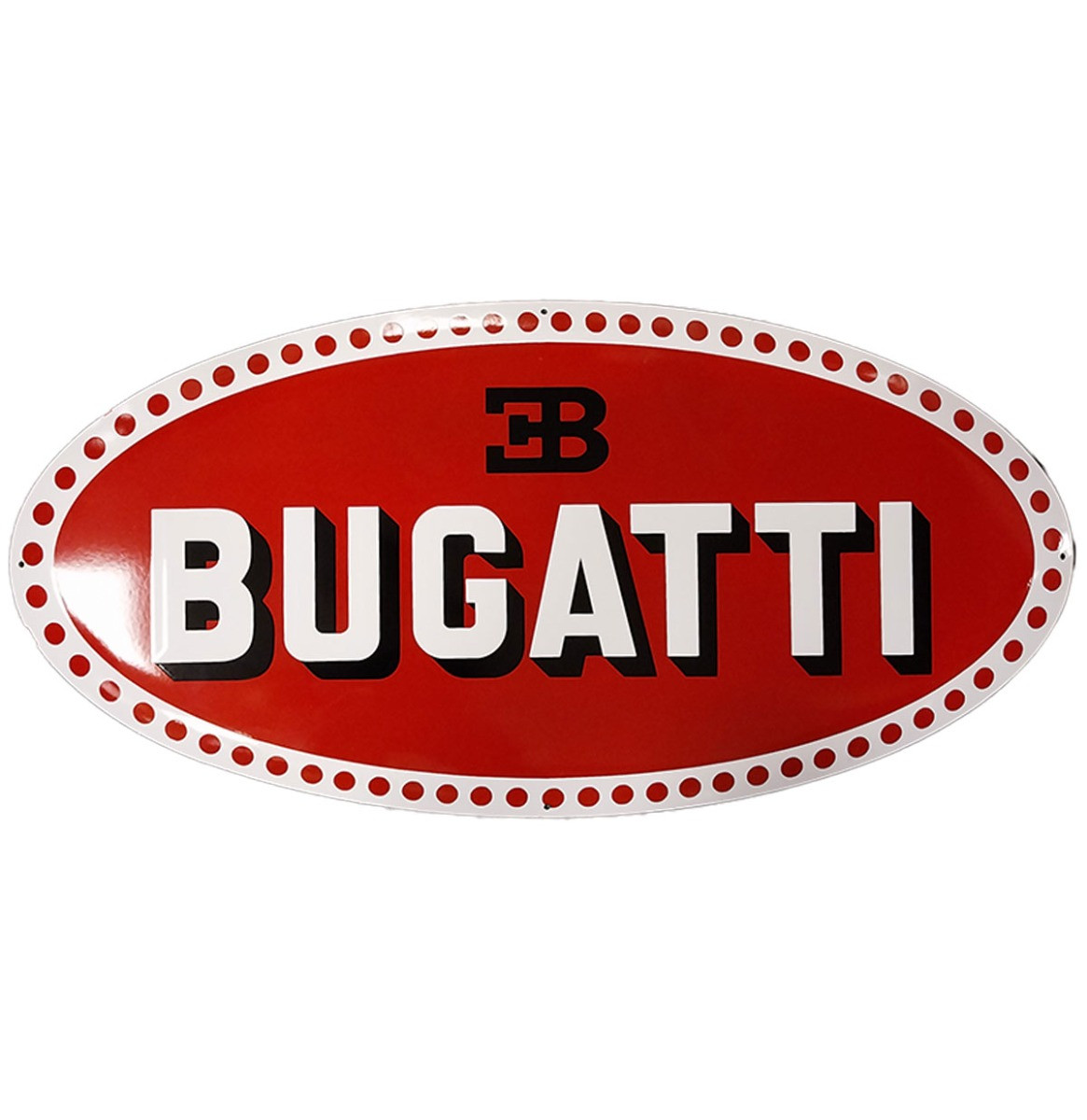 Bugatti Logo Emaille Bord - 100 x 50cm