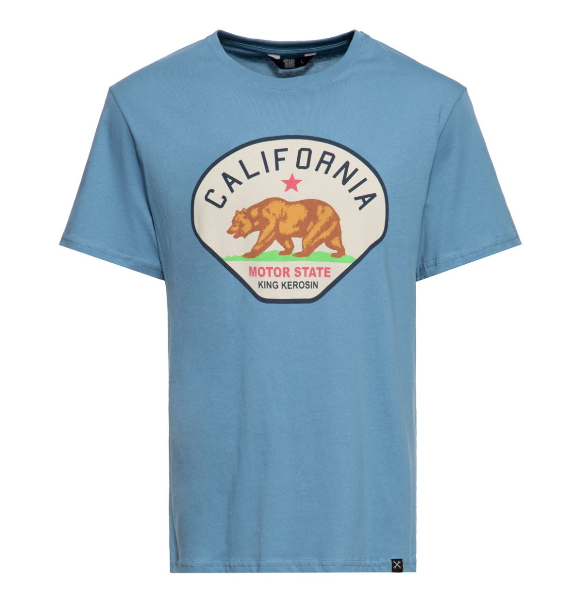 King Kerosin California Motor State T Shirt Smoke Blue-M