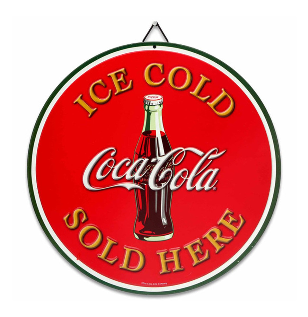 Coca-Cola Ice Cold Sold Here Rond Metalen Bord - Ø30cm