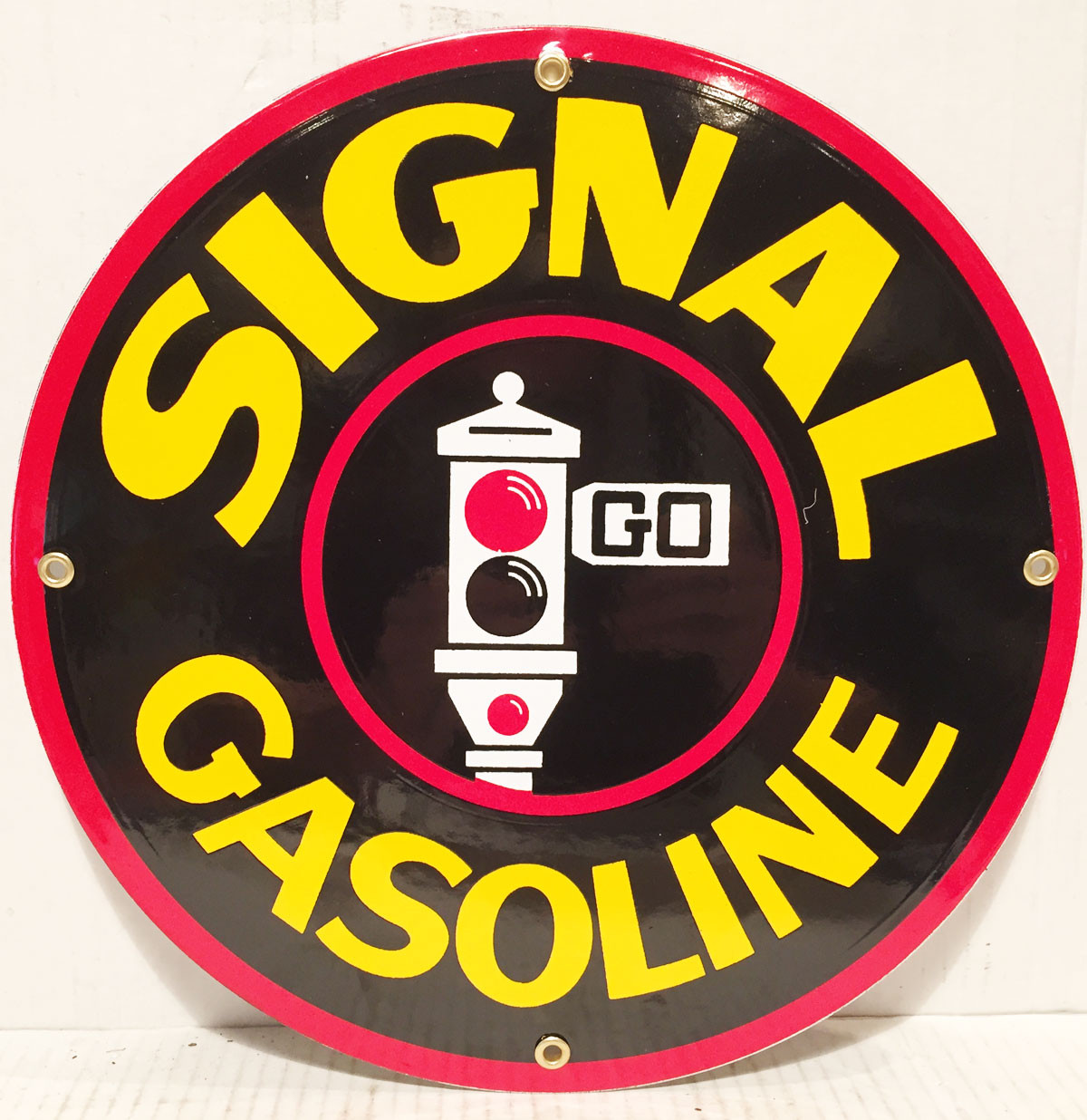 Signal Gasoline Emaille Bord 12" / 30 cm