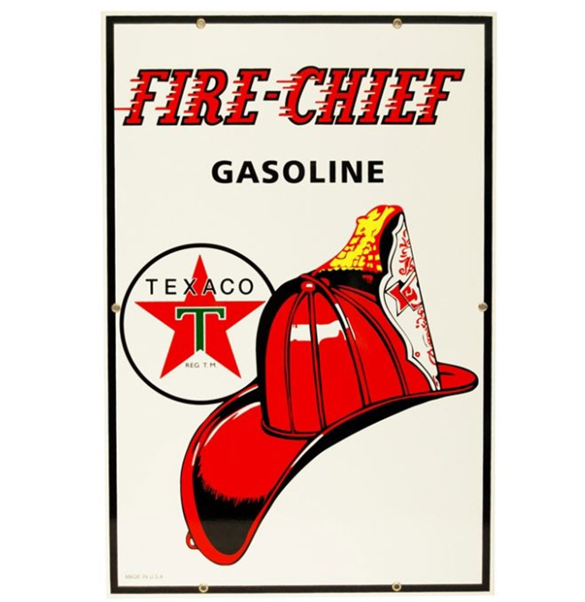 Texaco Fire Chief Gasoline Emaille Bord 46 x 30 cm