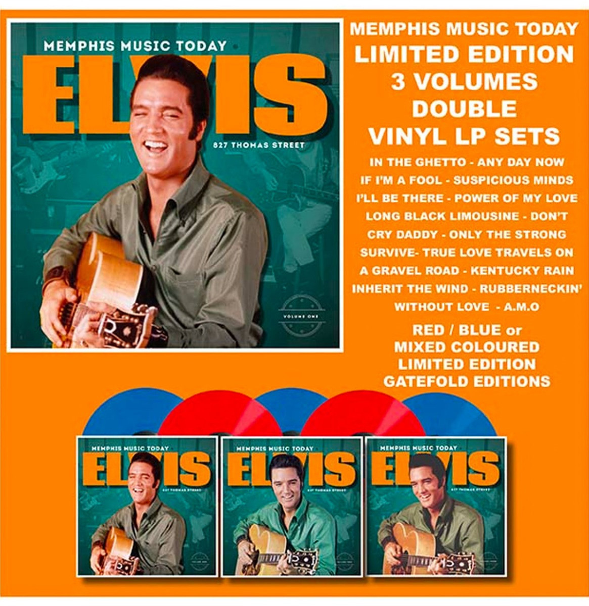 Elvis Presley - Memphis Music Today LP Volume 1 - BLAUWE editie VINYL