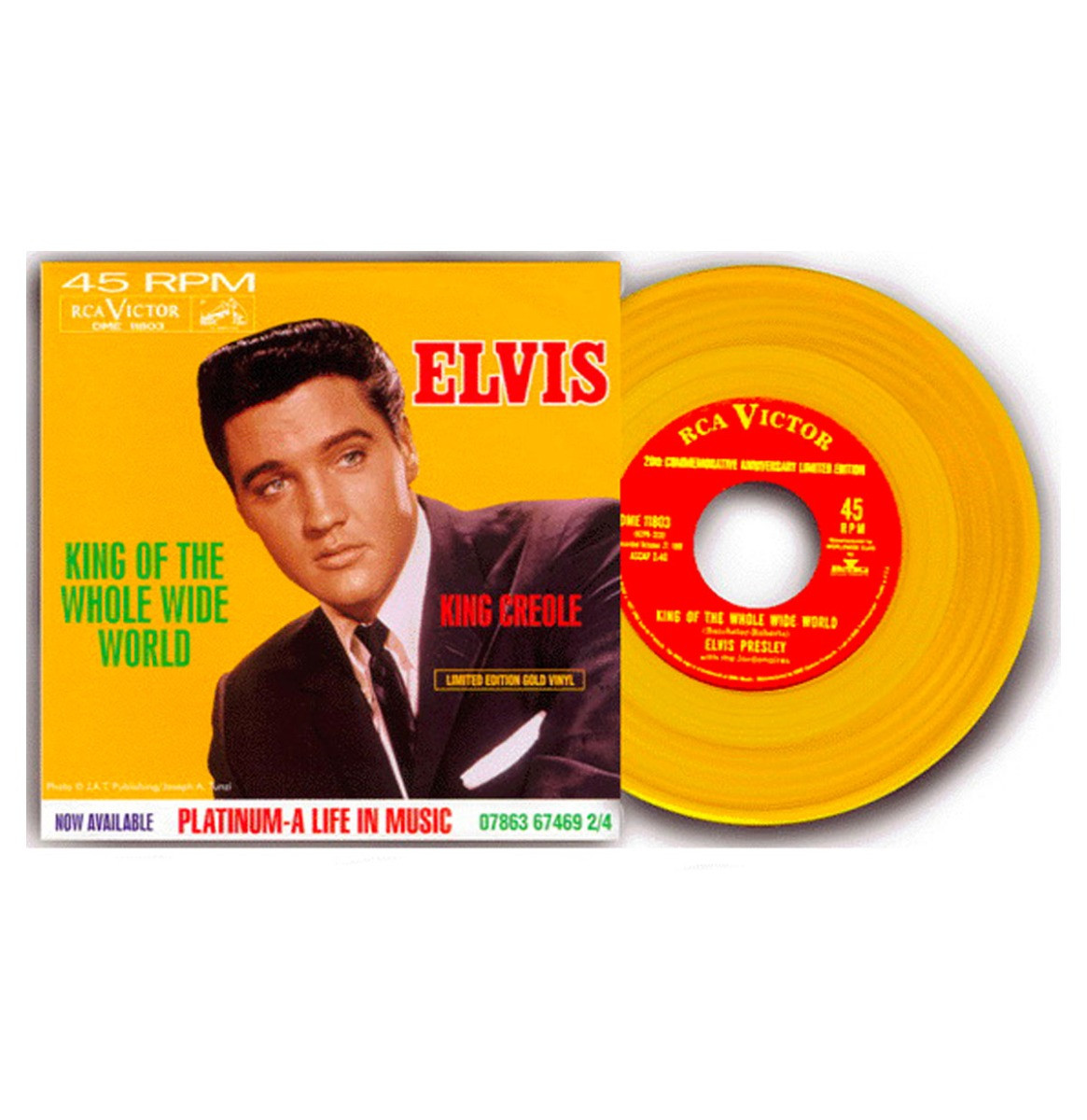 Single: Elvis Presley - The King Of The Whole Wide World/ King Creole (Goud Vinyl)