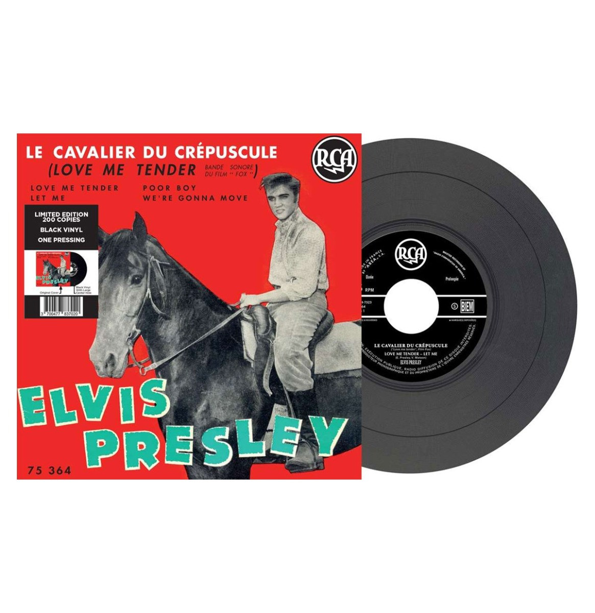 Elvis Presley - Le Cavalier Du Crépusculte: Love Me Tender (Zwart Vinyl) EP 7" Vinyl