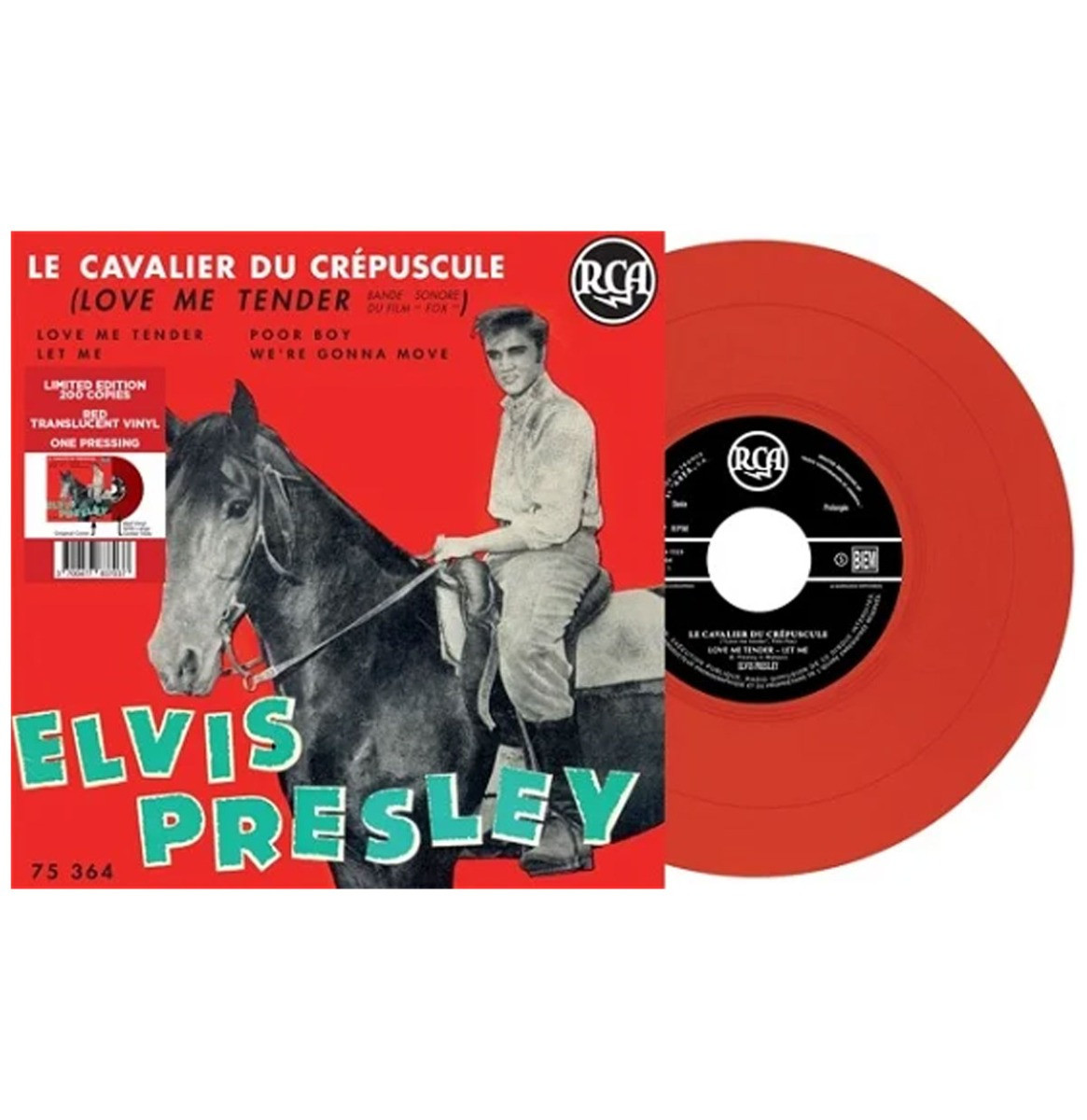 Elvis Presley - Le Cavalier Du Crépusculte: Love Me Tender (Doorzichtig Rood Vinyl) EP 7" Vinyl
