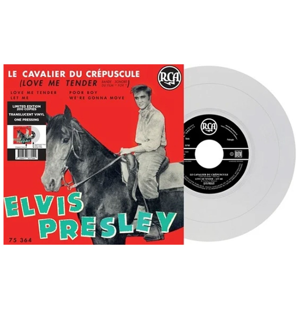 Elvis Presley - Le Cavalier Du Crépusculte: Love Me Tender (Doorzichtig Vinyl) EP 7" Vinyl