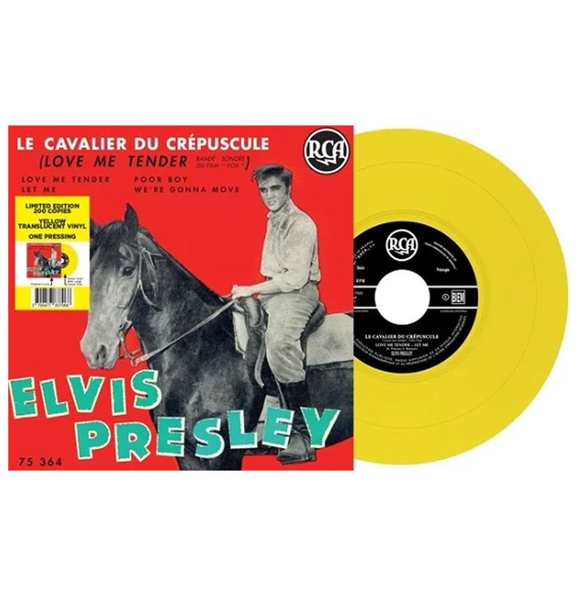 Elvis Presley - Le Cavalier Du Crépusculte: Love Me Tender (Doorzichtig Geel Vinyl) EP 7" Vinyl